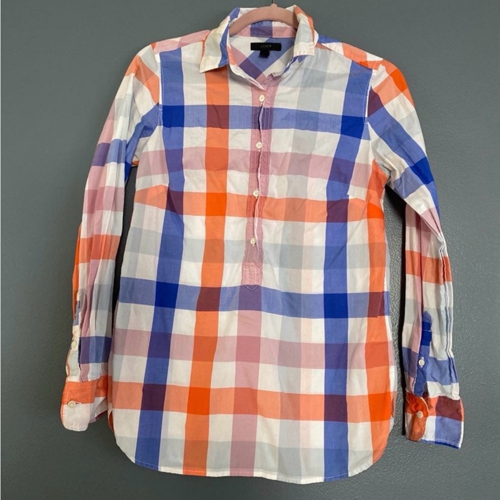 J. Crew Women’s Vibrant Plaid Button-Down Shirt